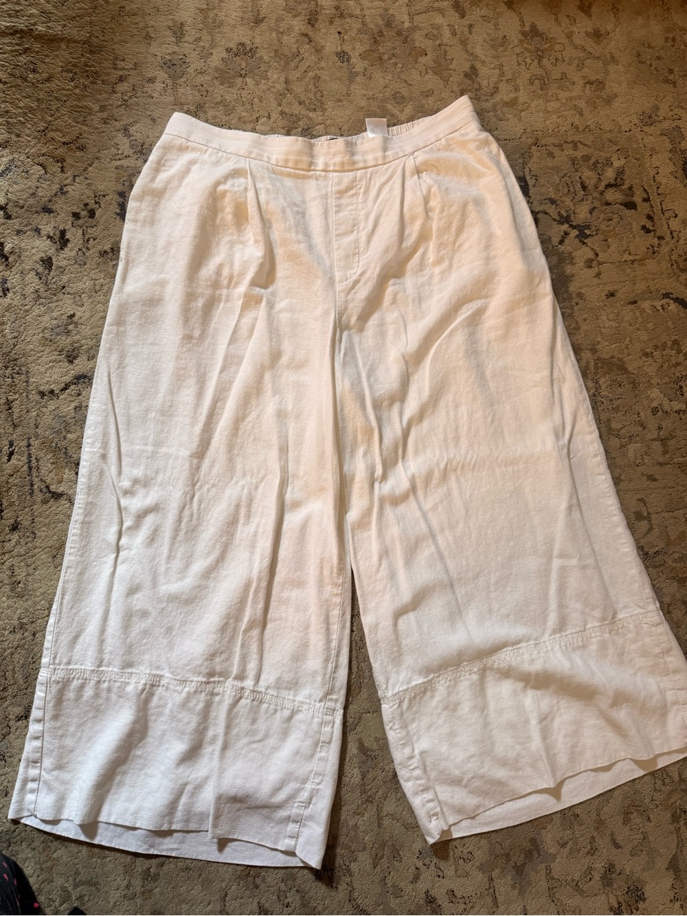 Banana Republic White Wide-Leg Crop Pants